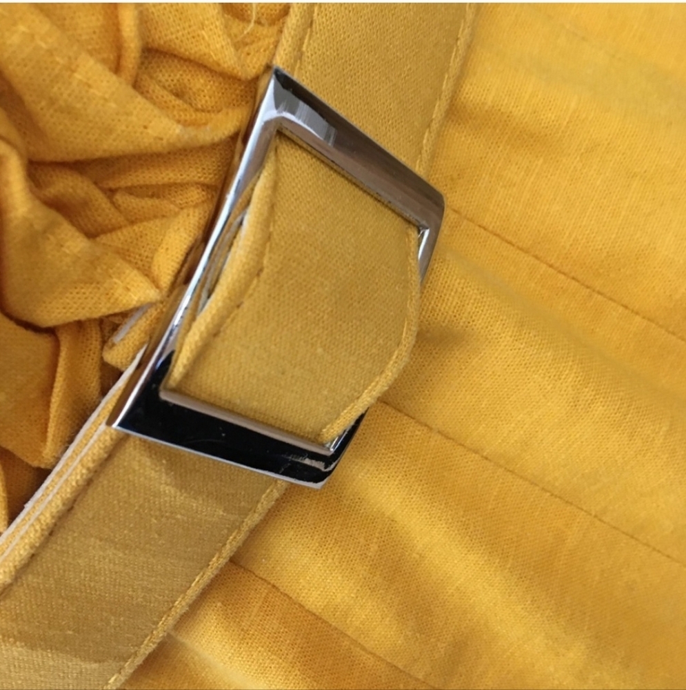 Cache Golden Yellow Ruffle Midi Dress Size 12 • Romantic Vintage-Inspired Style - Picture 9 of 13